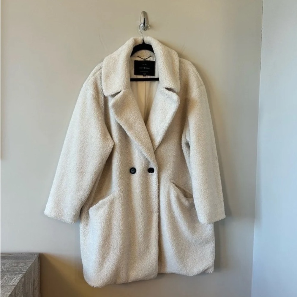 Lucky Brand Ivory Teddy Coat - Women Jackets & Coats
